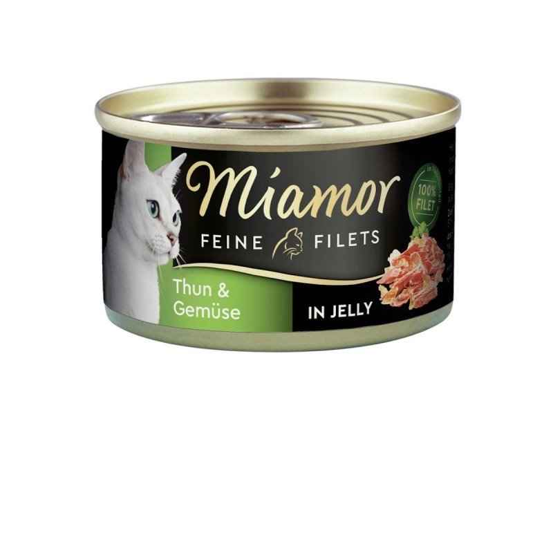 Miamor Feine Filets in Jelly 100g Dose Katzennassfutter 24 x 100 Gramm Thunfisch & Gemüse