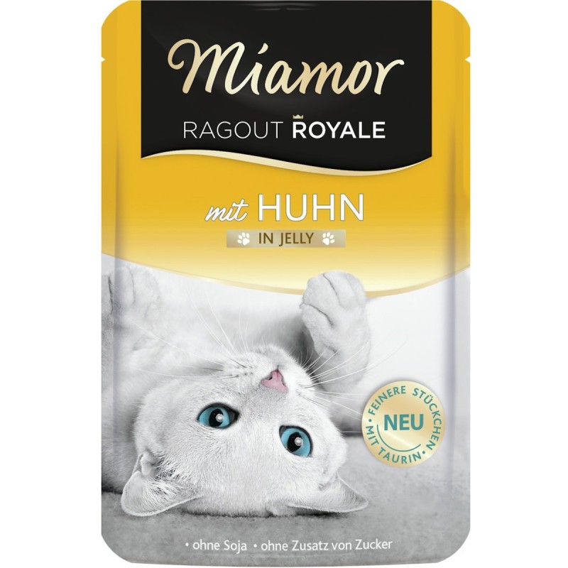 Miamor Ragout Royale 100g Beutel Katzennassfutter Sparpaket 44 x 100 Gramm Huhn in Jelly