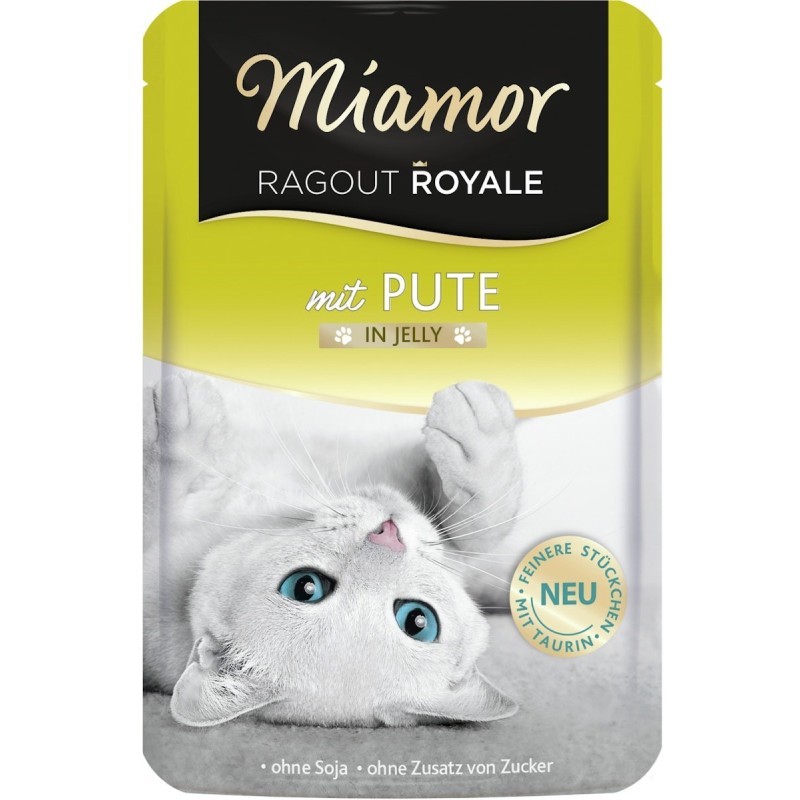 Miamor Ragout Royale 100g Beutel Katzennassfutter Sparpaket 44 x 100 Gramm Pute in Jelly