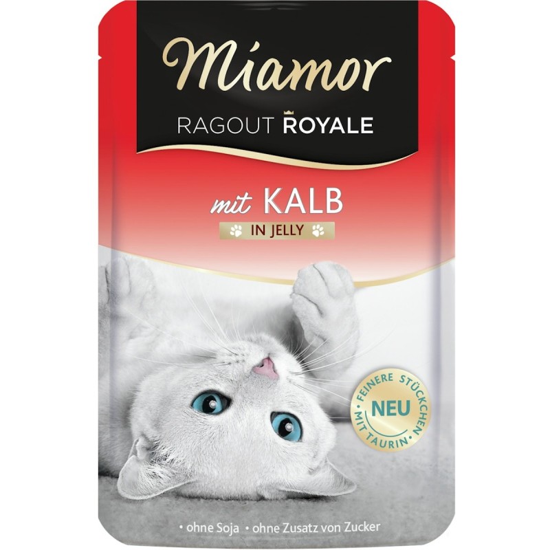 Miamor Ragout Royale 100g Beutel Katzennassfutter Sparpaket 44 x 100 Gramm Kalb in Jelly