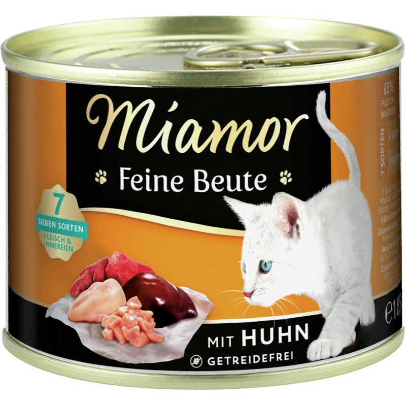 Miamor Feine Beute 185g Dose Katzennassfutter Sparpaket 24 x 185 Gramm Huhn