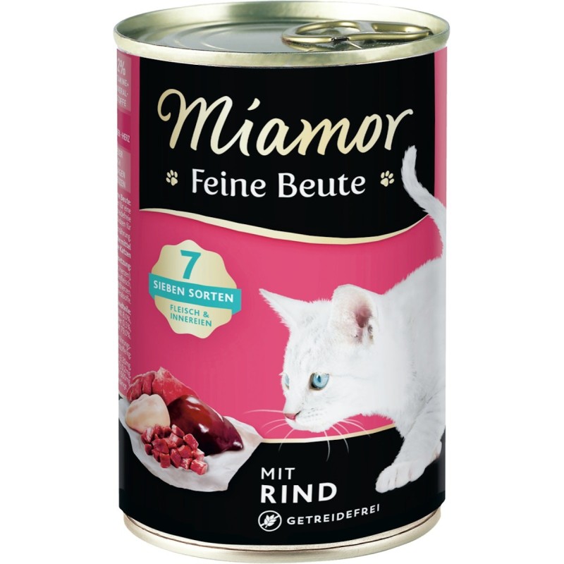 Miamor Feine Beute 400g Dose Katzennassfutter Sparpaket 24 x 400 Gramm Rind