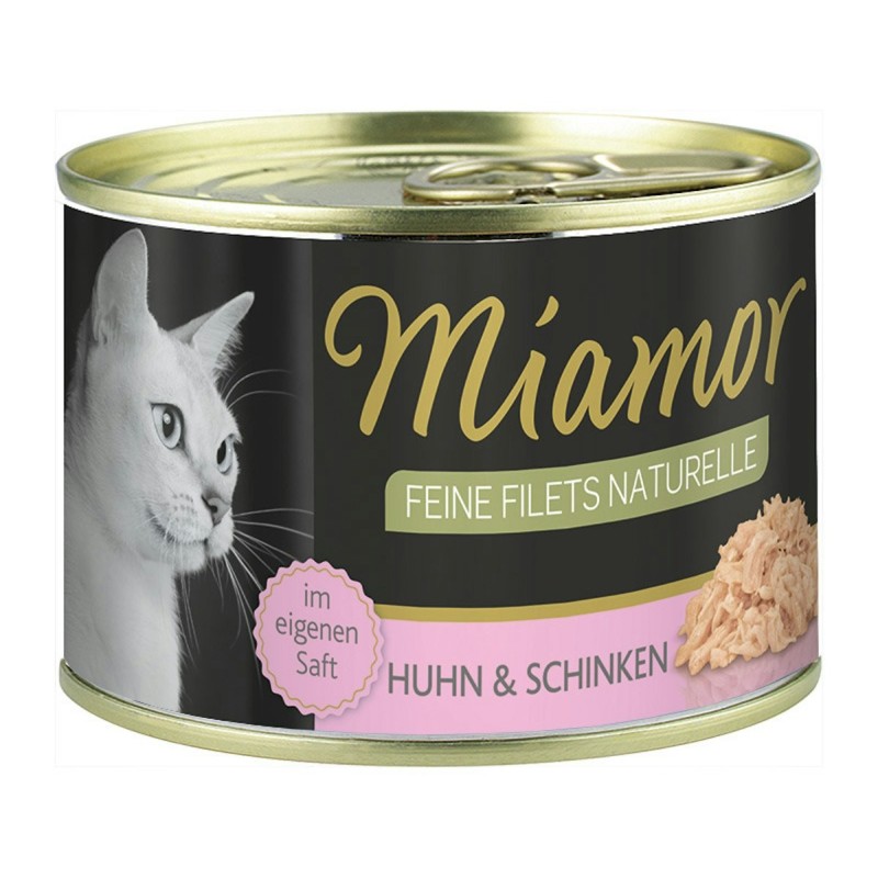 Miamor Feine Filets Naturelle 156g Dose Katzennassfutter 12 x 156 Gramm Huhn & Schinken