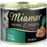 Miamor Feine Filets in Jelly 185g Dose Katzennassfutter Sparpaket 24 x 185 Gramm Thunfisch & Reis