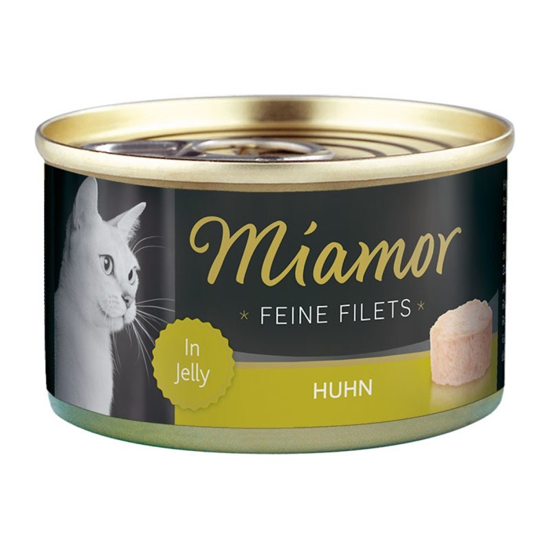 Miamor Feine Filets in Jelly 100g Dose Katzennassfutter 24 x 100 Gramm Huhn