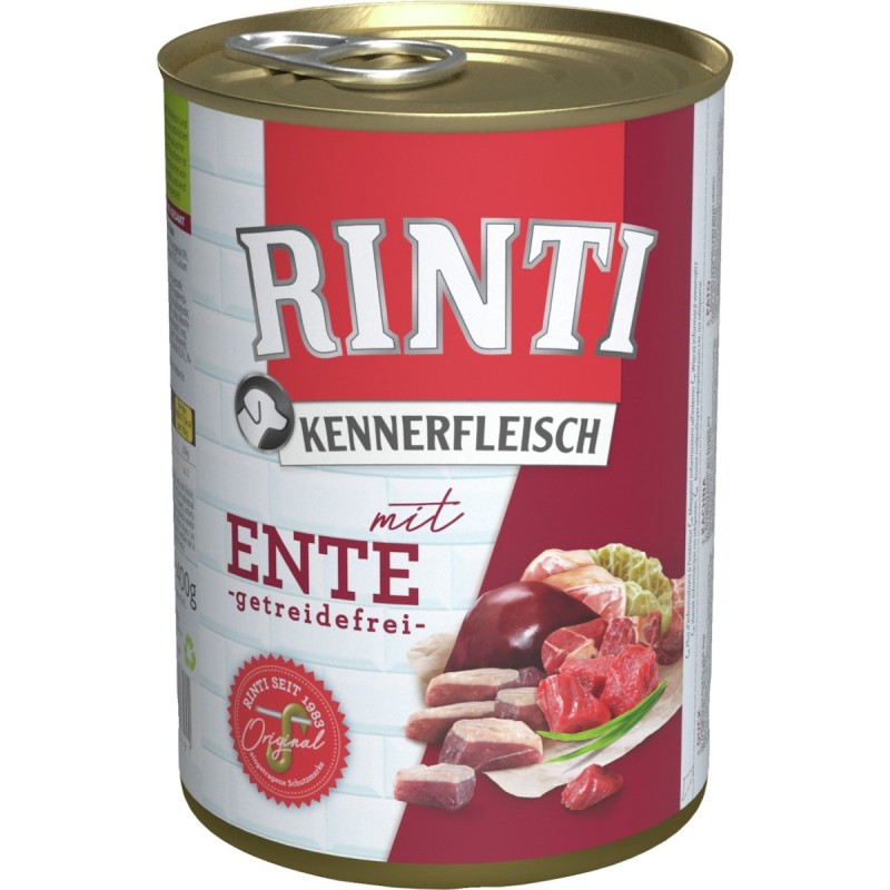 RINTI Kennerfleisch 400g Dose Hundenassfutter 24 x 400 Gramm Ente