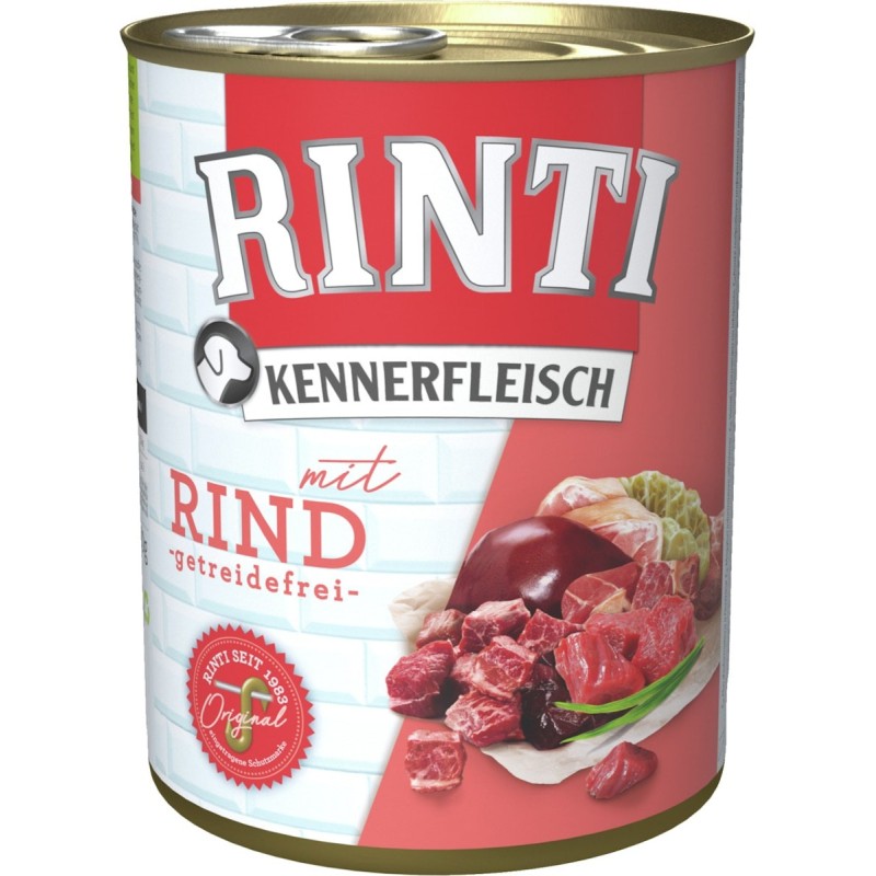 RINTI Kennerfleisch 800g Dose Hundenassfutter 12 x 800 Gramm Rind