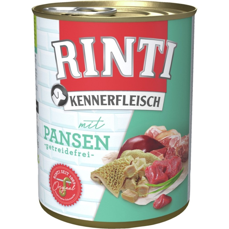 RINTI Kennerfleisch 800g Dose Hundenassfutter 12 x 800 Gramm Pansen