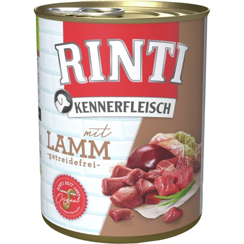 RINTI Kennerfleisch 800g Dose Hundenassfutter 12 x 800 Gramm Lamm