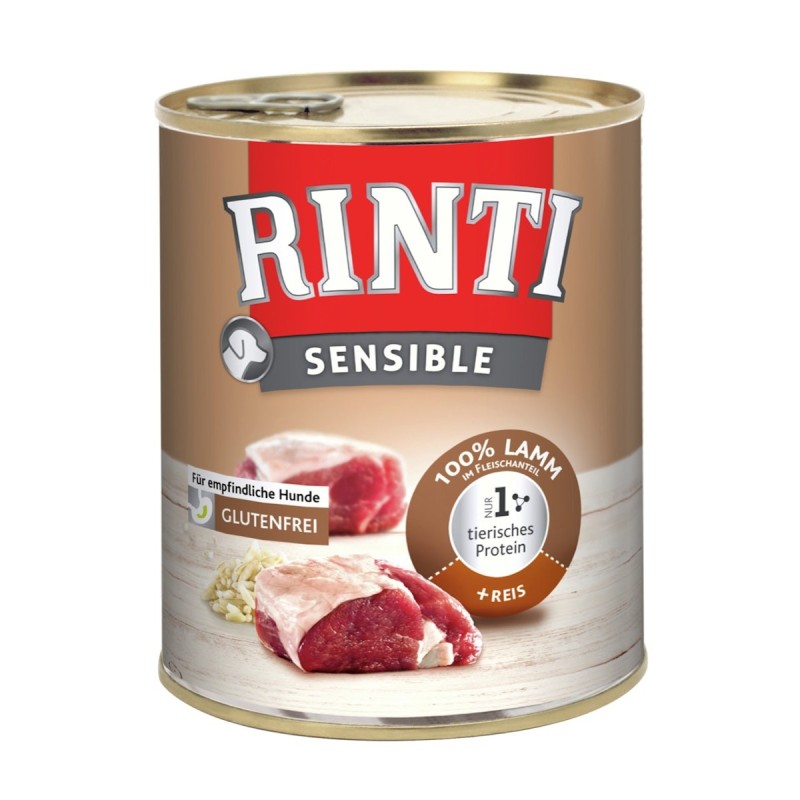 RINTI Sensible 800 Gramm Hundenassfutter 6 x 800 Gramm Lamm mit Reis