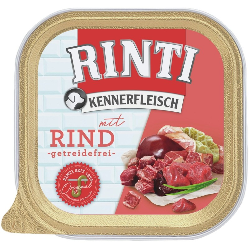 RINTI Kennerfleisch 300 Gramm Hundenassfutter 18 x 300 Gramm Rind