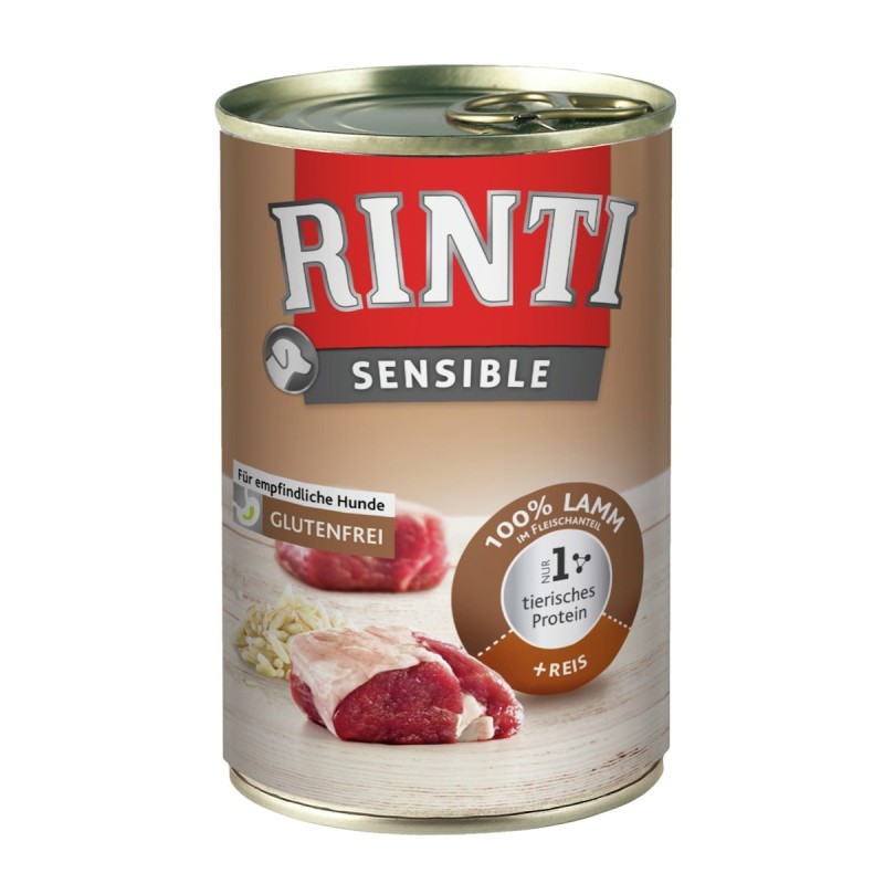 RINTI Sensible 400g Dose Hundenassfutter Sparpaket 24 x 400 Gramm Lamm & Reis