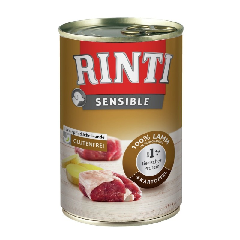 RINTI Sensible 400g Dose Hundenassfutter Sparpaket 24 x 400 Gramm Lamm & Kartoffel