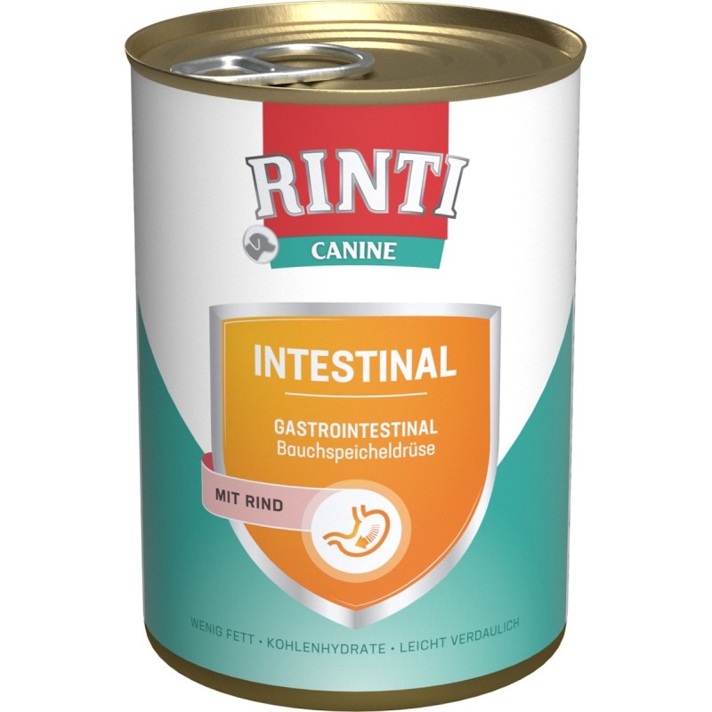 RINTI Canine 400 Gramm Diätnahrung für Hunde Sparpaket 24 x 400 Gramm Intestinal Rind