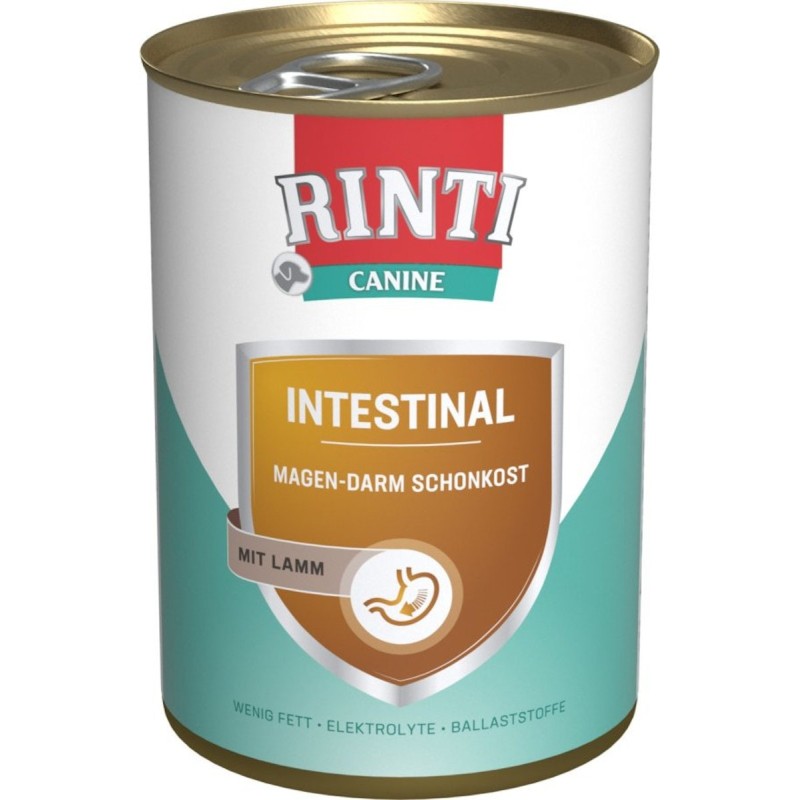 RINTI Canine 400 Gramm Diätnahrung für Hunde Sparpaket 24 x 400 Gramm Intestinal Lamm