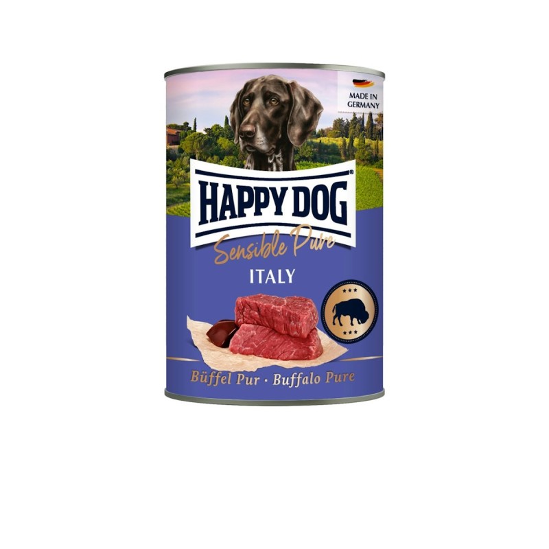 HAPPY DOG 400 Gramm Hundenassfutter Sparpaket 24 x 400 Gramm Büffel Pur