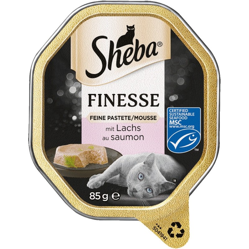 Sheba Finesse Feine Pastete 85 Gramm Katzennassfutter 22 x 85 Gramm Lachs