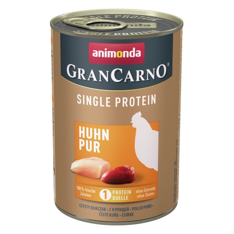 animonda Gran Carno Single Protein 400g Dose Hundenassfutter Sparpaket 12 x 400 Gramm Huhn pur