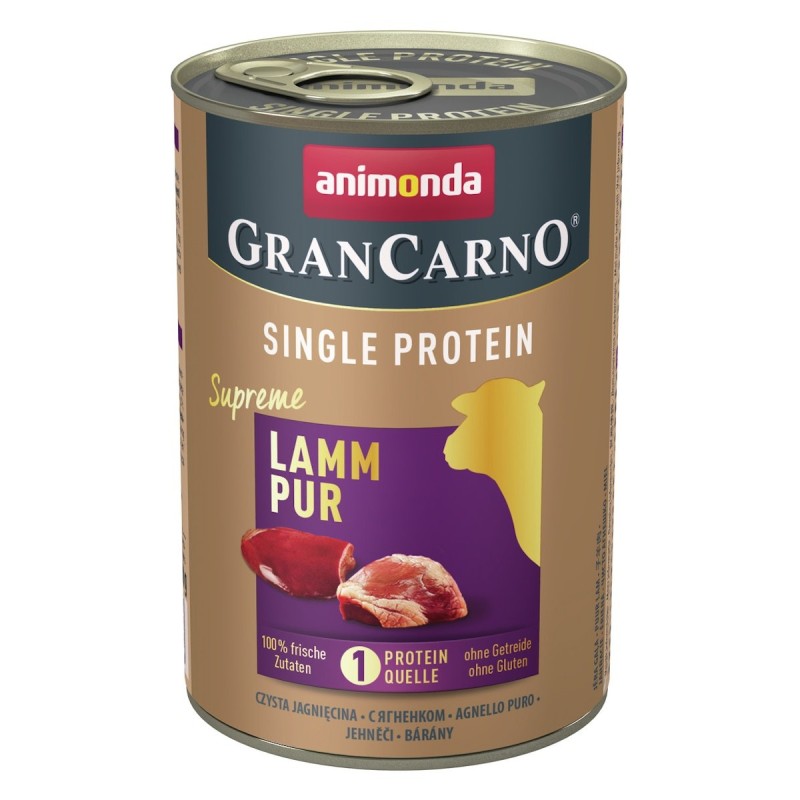 animonda Gran Carno Single Protein Supreme 400g Dose Hundenassfutter Sparpaket 12 x 400 Gramm Lamm pur