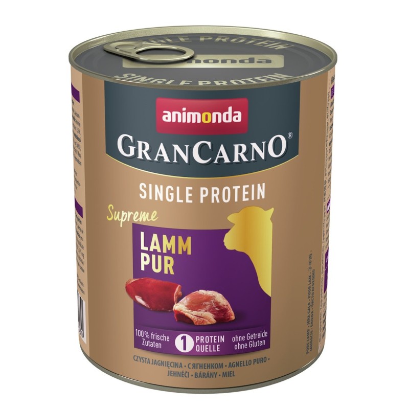 animonda Gran Carno Single Protein Supreme 800g Dose Hundenassfutter Sparpaket 12 x 800 Gramm Lamm pur