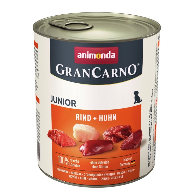 animonda Gran Carno Junior 800g Dose Hundenassfutter Sparpaket 12 x 800 Gramm Rind + Huhn