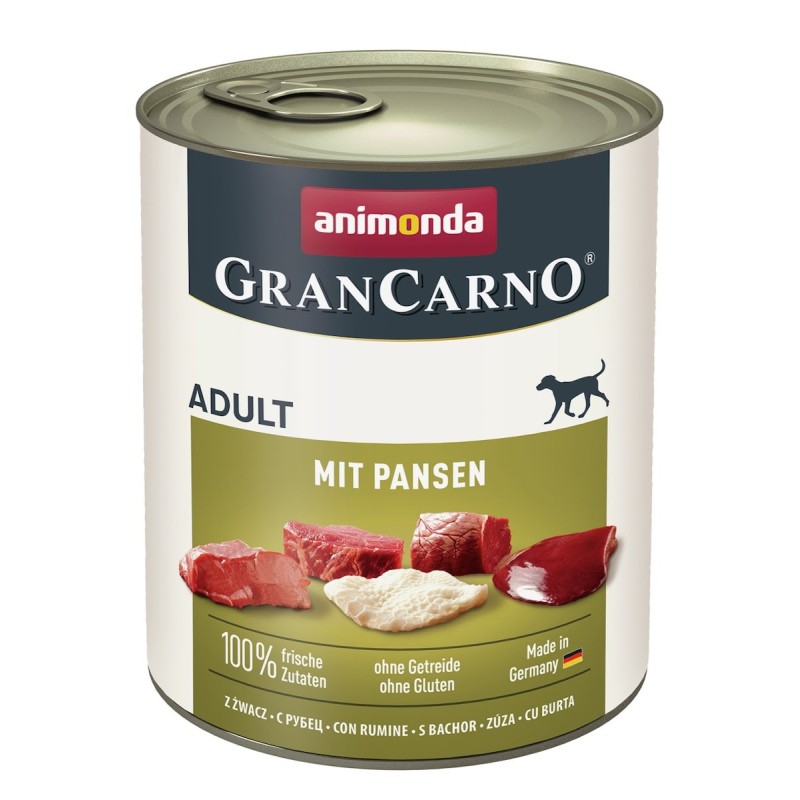 animonda Gran Carno Adult 800g Dose Hundenassfutter Sparpaket 12 x 800 Gramm mit Pansen