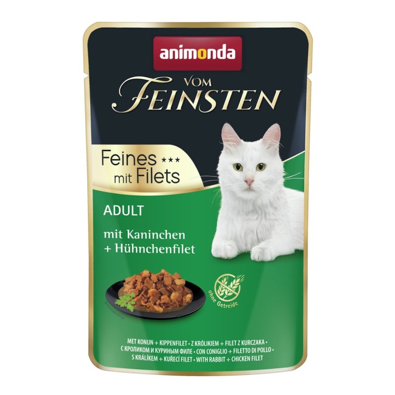 animonda Vom Feinsten Adult Feines mit Filets 85g Katzennassfutter Sparpaket 36 x 85 Gramm Kaninchen + Hühnchenfilet