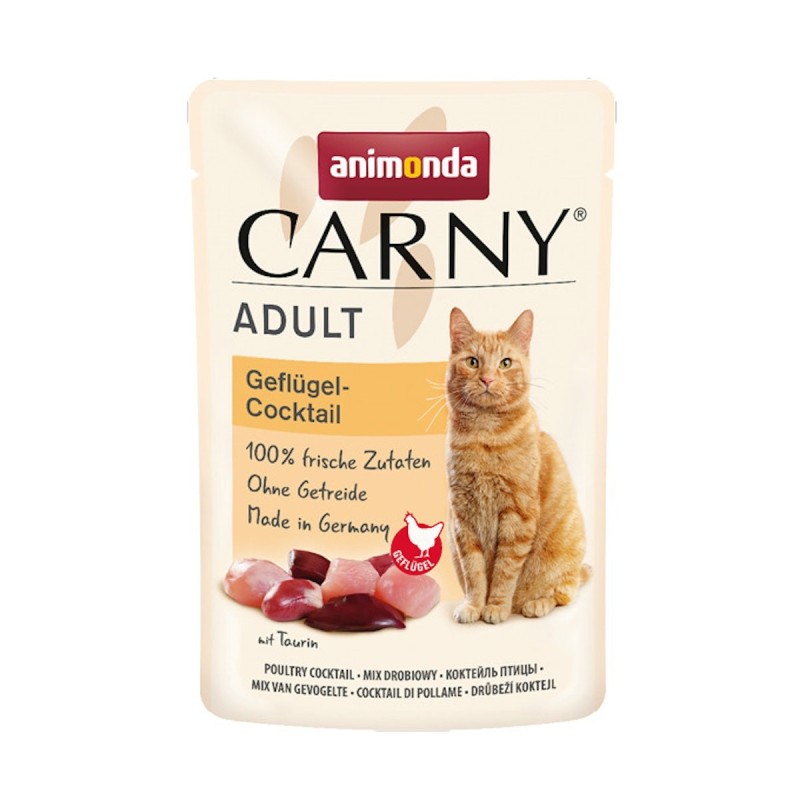 animonda Carny Adult 85g Beutel Katzennassfutter Sparpaket 24 x 85 Gramm Geflügel-Cocktail