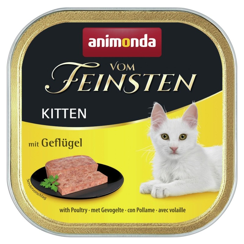 animonda Vom Feinsten Kitten 100g Schale Katzennassfutter 32 x 100 Gramm Geflügel