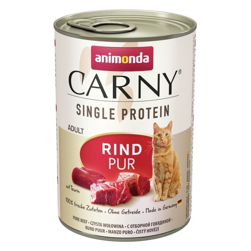 animonda Carny Adult Single Protein 400g Dose Katzennassfutter Sparpaket 12 x 400 Gramm Rind pur