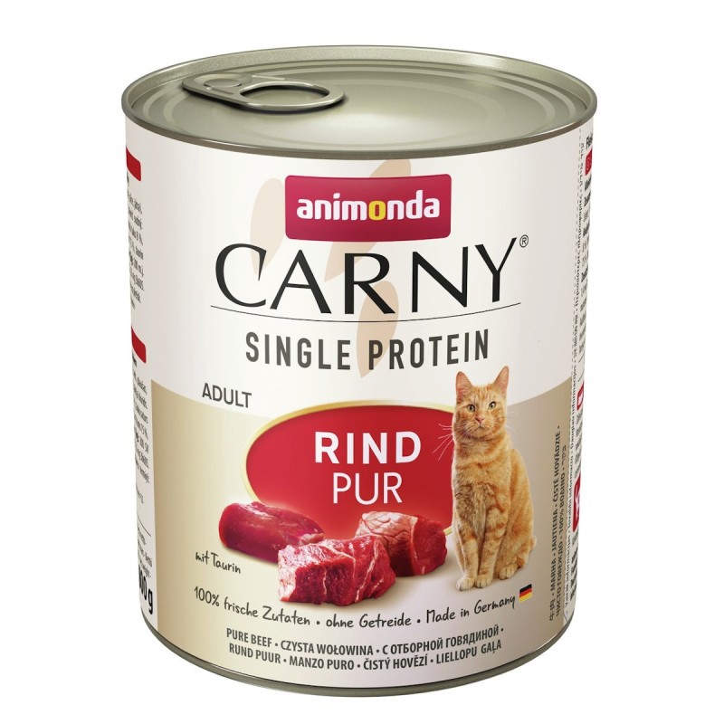 animonda Carny Adult Single Protein 800g Dose Katzennassfutter Sparpaket 12 x 800 Gramm Rind pur