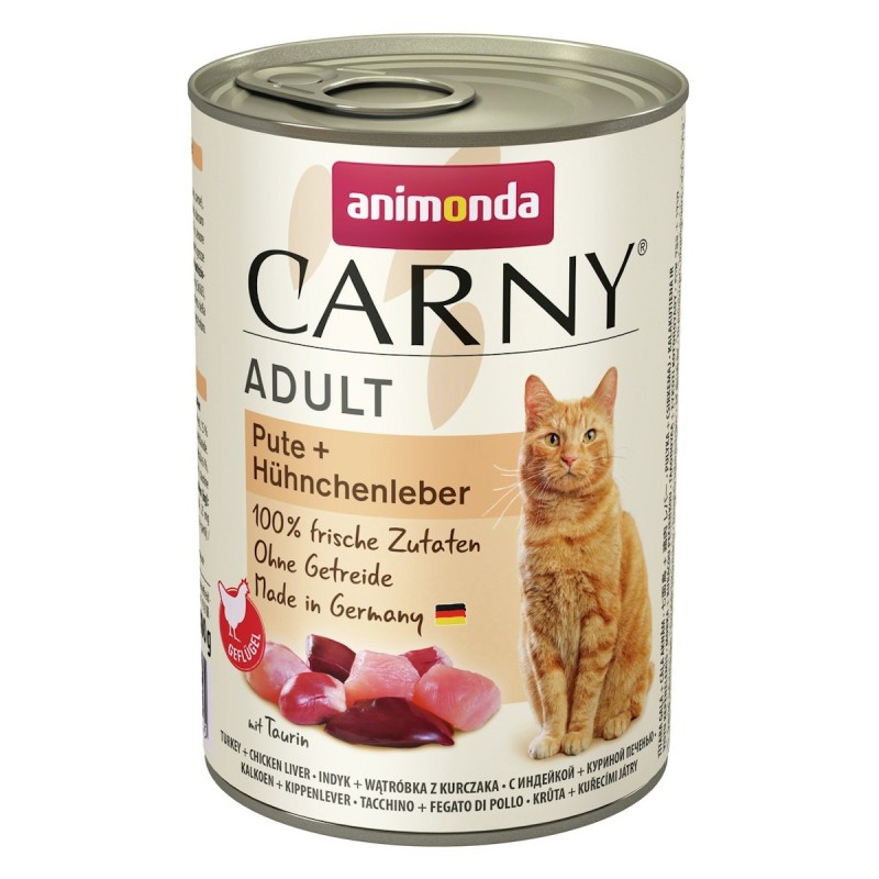 animonda Carny Adult 400g Dose Katzennassfutter Sparpaket 12 x 400 Gramm Pute + Hühnchenleber