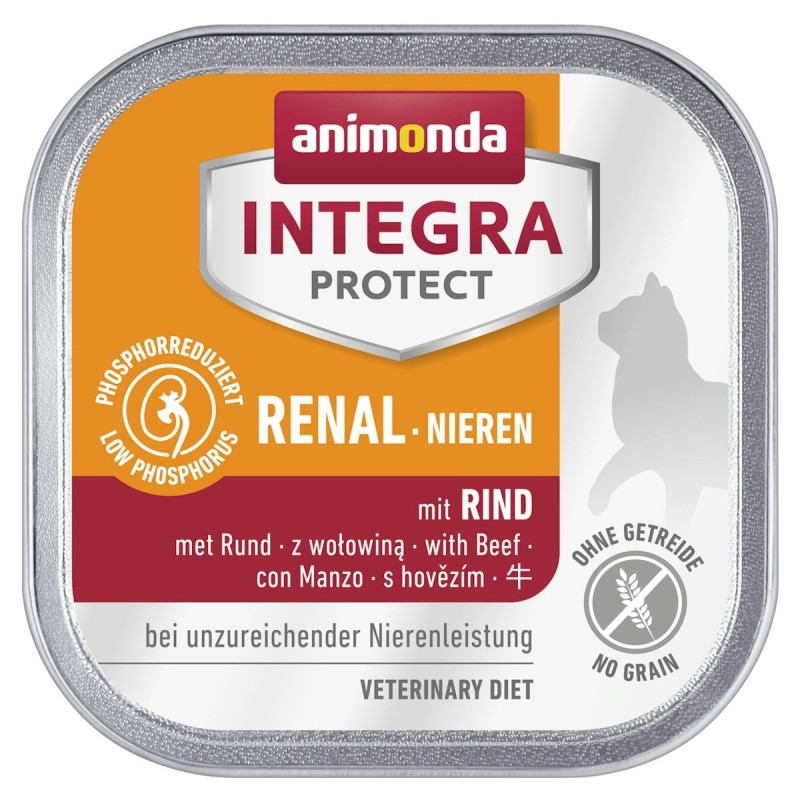 animonda Integra Protect Niere 100g Schale Katzennassfutter Sparpaket 32 x 100 Gramm mit Rind