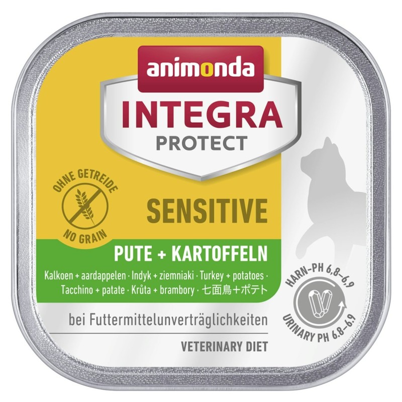 animonda Integra Protect Sensitive 100g Schale Katzennassfutter Sparpaket 32 x 100 Gramm Pute + Kartoffeln