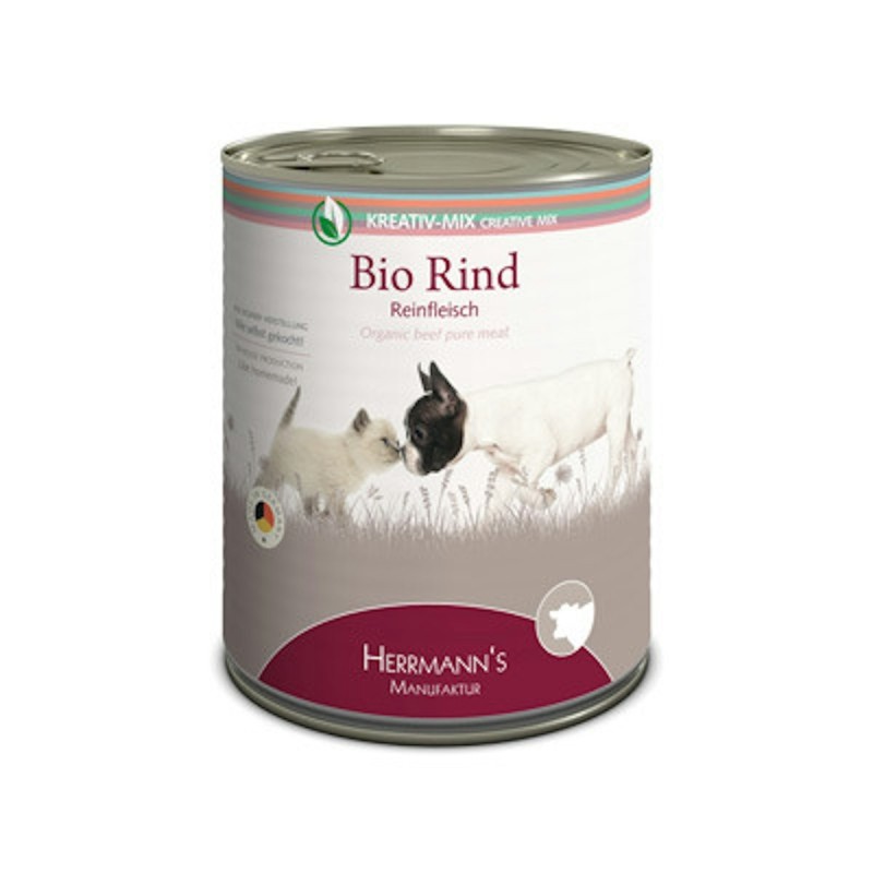 Herrmann's Selection Reinfleisch 800g Dose Hundenassfutter Sparpaket 12 x 800g Bio Rind