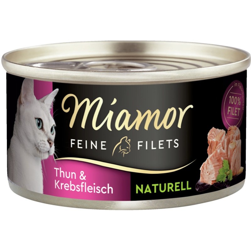 Miamor Feine Filets Naturelle 80g Dose Katzennassfutter 24 x 80 Gramm Thunfisch & Krebsfleisch