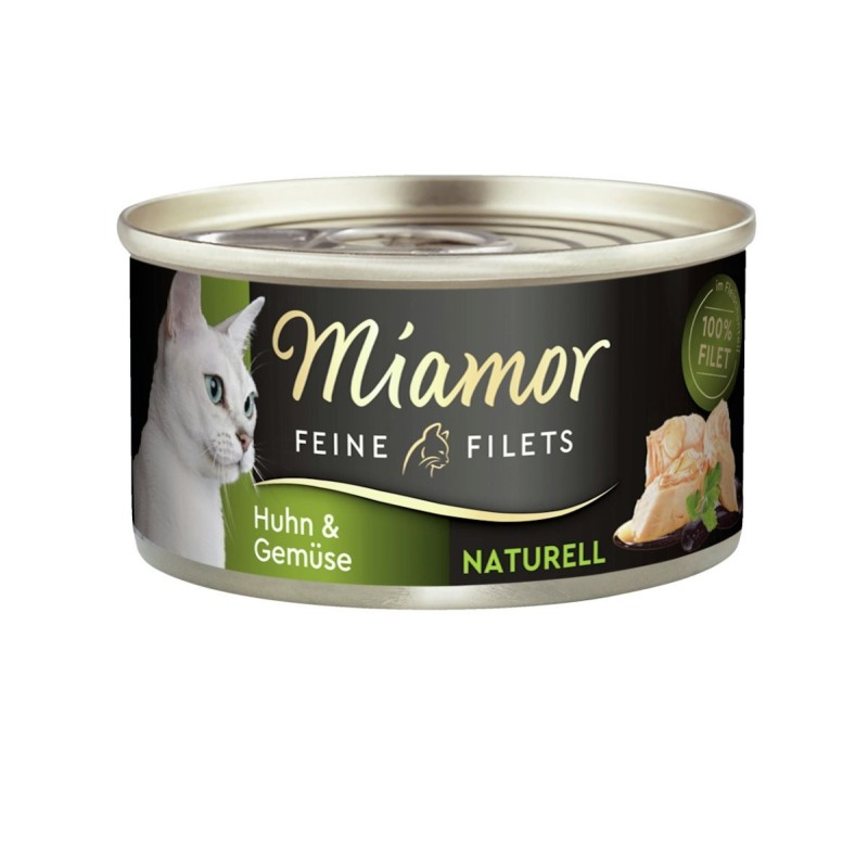 Miamor Feine Filets Naturelle 80g Dose Katzennassfutter 24 x 80 Gramm Huhn & Gemüse