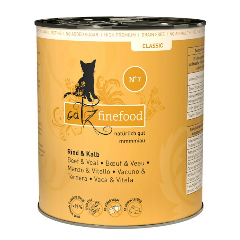 catz finefood Classic 6 x 800g Katzennassfutter No.7 Kalb