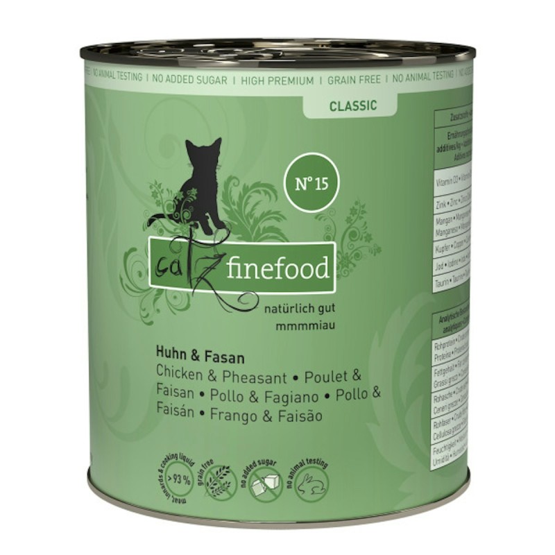 catz finefood Classic 6 x 800g Katzennassfutter No.15 Huhn & Fasan