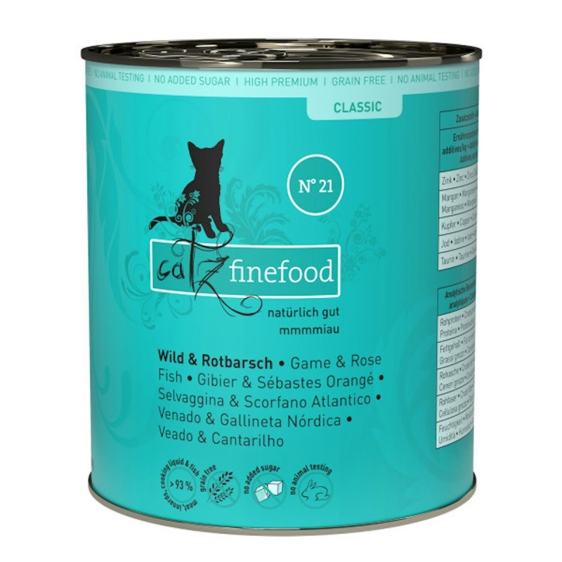 catz finefood Classic 6 x 800g Katzennassfutter No.21 Wild & Rotbarsch