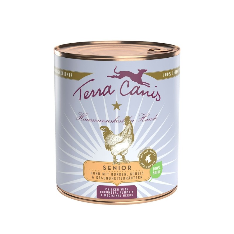 Terra Canis Senior 800g Dose Hundenassfutter 6 x 800 Gramm Huhn & Kräuter