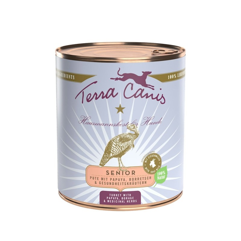 Terra Canis Senior 800g Dose Hundenassfutter 6 x 800 Gramm Pute & Kräuter