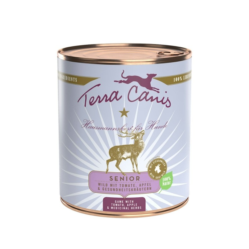 Terra Canis Senior 800g Dose Hundenassfutter Sparpaket 12 x 800 Gramm Wild & Kräuter