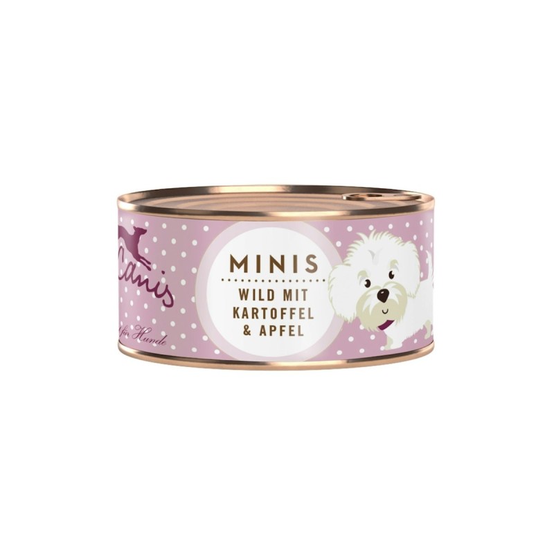 Terra Canis MINIS 100g Hundenassfutter Sparpaket 36 x 100 Gramm Wild mit Kartoffel & Apfel