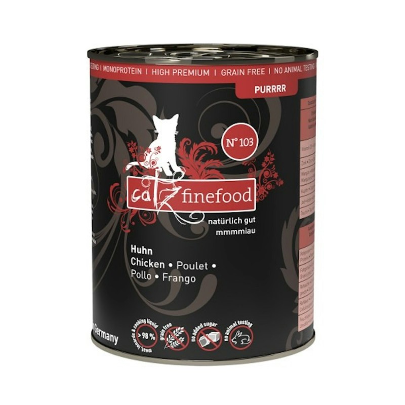 catz finefood Purrrr 400 Gramm Katzennassfutter Sparpaket 12 x 400 Gramm No. 103 Huhn