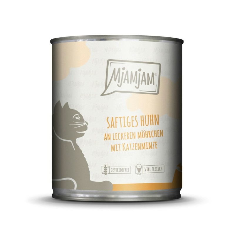 MJAMJAM Leckere Mahlzeit 800g Dose Katzennassfutter 6 x 800 Gramm saftiges Huhn an leckeren Möhrchen