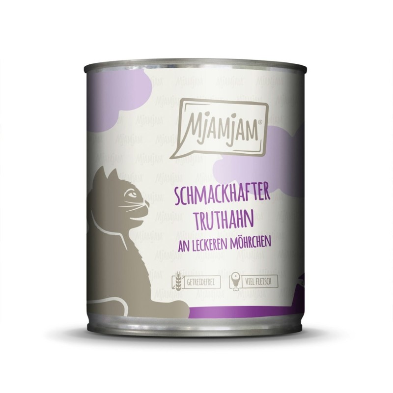 MJAMJAM Leckere Mahlzeit 800g Dose Katzennassfutter 6 x 800 Gramm schmackhafter Truthahn an leckeren Möhrchen