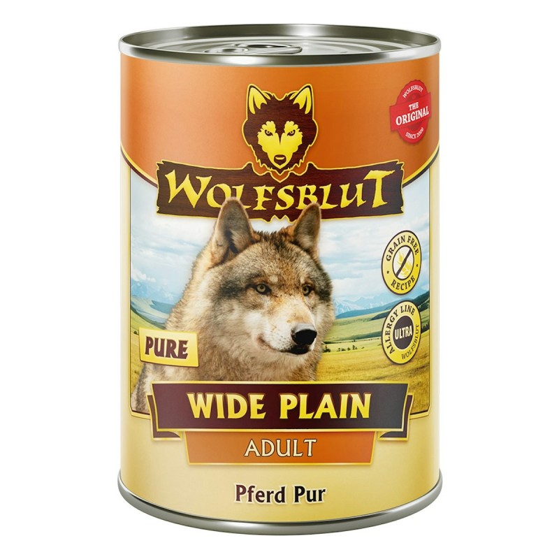 WOLFSBLUT 395g Hundenassfutter 6 x 395 Gramm Wide Plain Pferd Pur