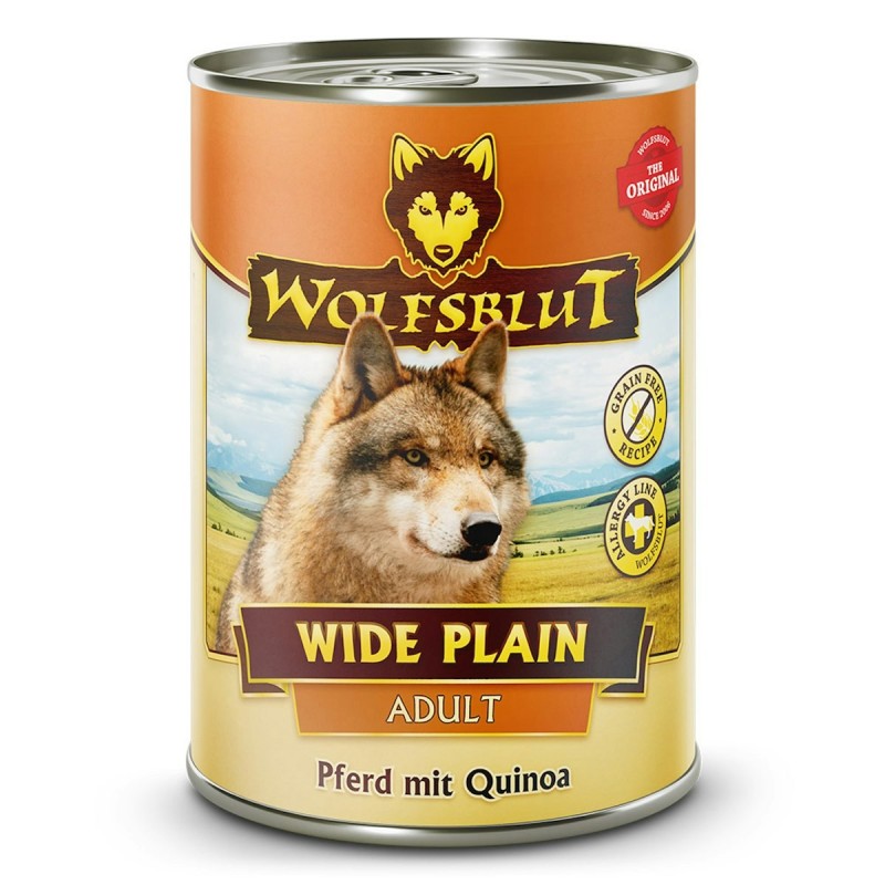 WOLFSBLUT 395g Hundenassfutter 6 x 395 Gramm Wide Plain Pferd mit Quinoa