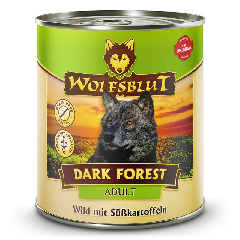 WOLFSBLUT Adult 800 Gramm Hundenassfutter Sparpaket 12 x 800 Gramm Dark Forest mit Wild und Süßkartoffel